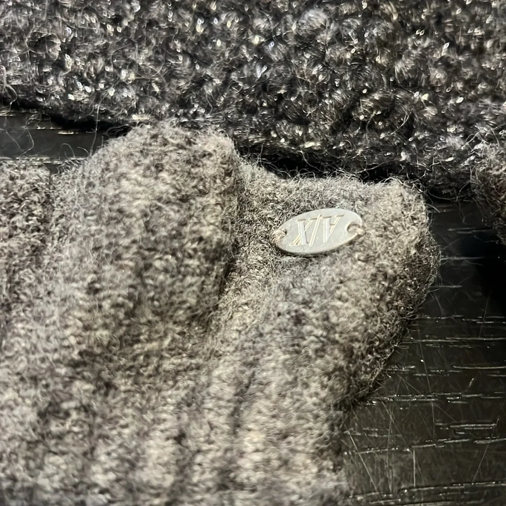 Gray Knit Gloves and Hat Set